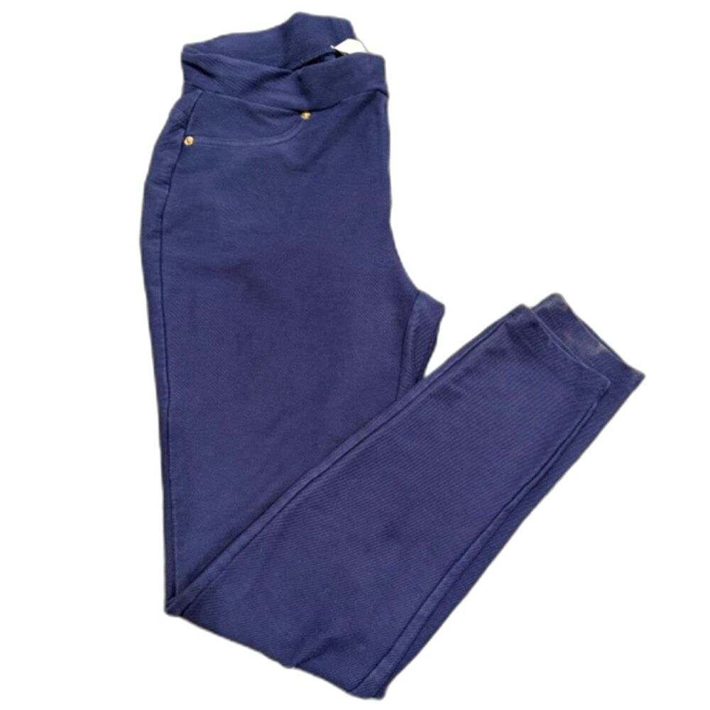 Michael Kors Pull On Leggings Size M Navy Blue Stretch Skinny Pants